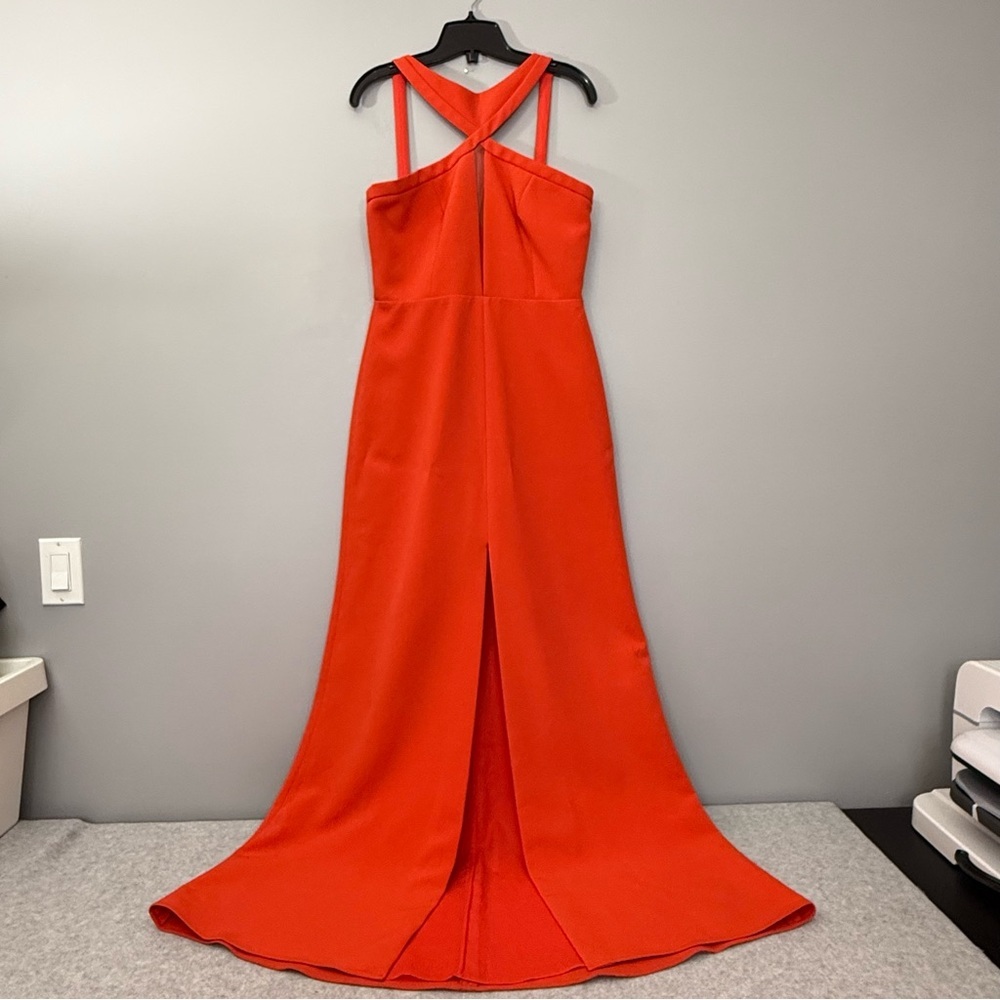 BCBGMAXAZRIA ANGIE CUT OUT FRONT SLIT GOWN MAXI DRESS SIZE 10 - Picture 7 of 17